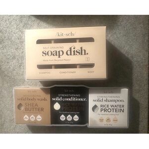 kit·sch Solid Shampoo, Conditioner & Shea Butter Body Wash Trio in Neutral Tones